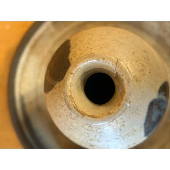 Vintage Signed Pottery Oil Jar Hand Painted Hand Made Signed Bussey (8604) Damag - Picture 5 of 9